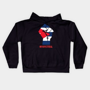 Cuban Protest Fist S.O.S. Cuba Libre Libertad #SOSCuba Lucha Kids Hoodie